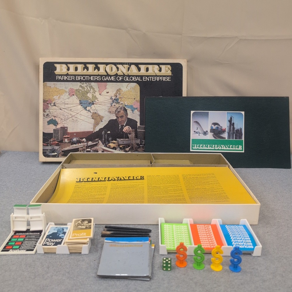 Vintage 1973 Billionaire Parker Brothers Game of Global Enterprise Complete‎